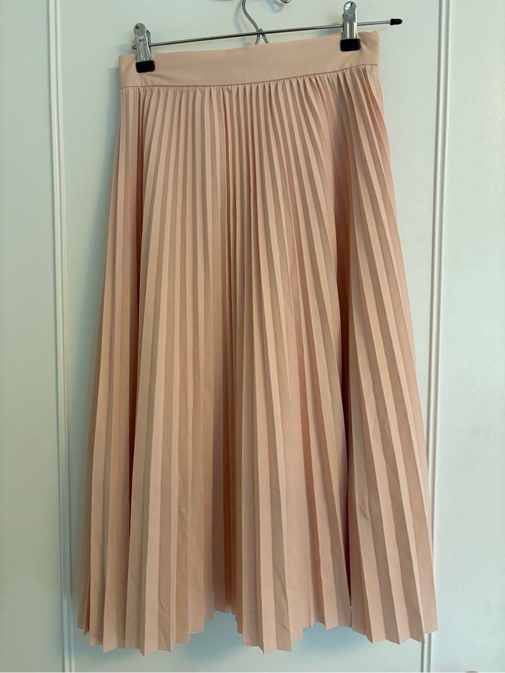 Pleated Midi Skirt in Blush Pink